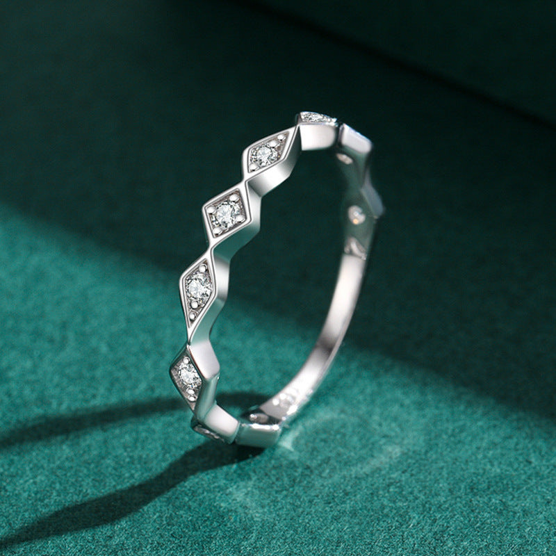 S925 Silver Simple Geometric Ring