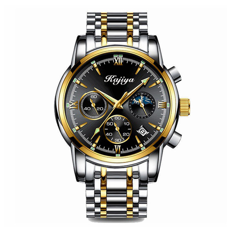 Men’s Luminous Waterproof Steel Calendar