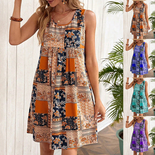 Stylish Printed Mini Dress