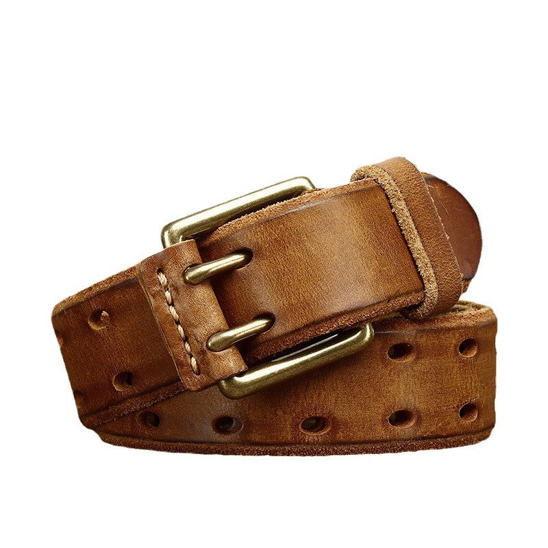 Retro Cowhide Lazy Men's Belt