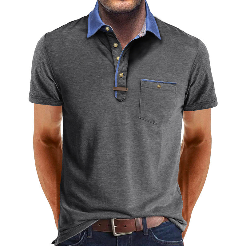 Men's Euro-American Lapel T-shirt
