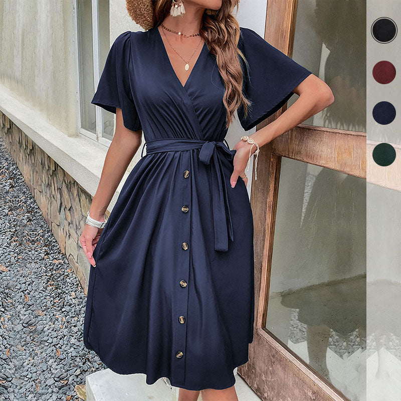 Elegant Bell-Sleeve Dress