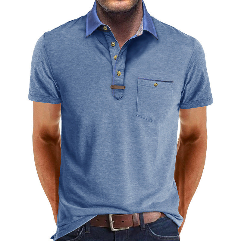 Men's Euro-American Lapel T-shirt