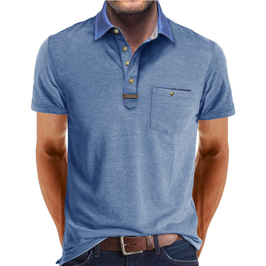 Men's Euro-American Lapel T-shirt