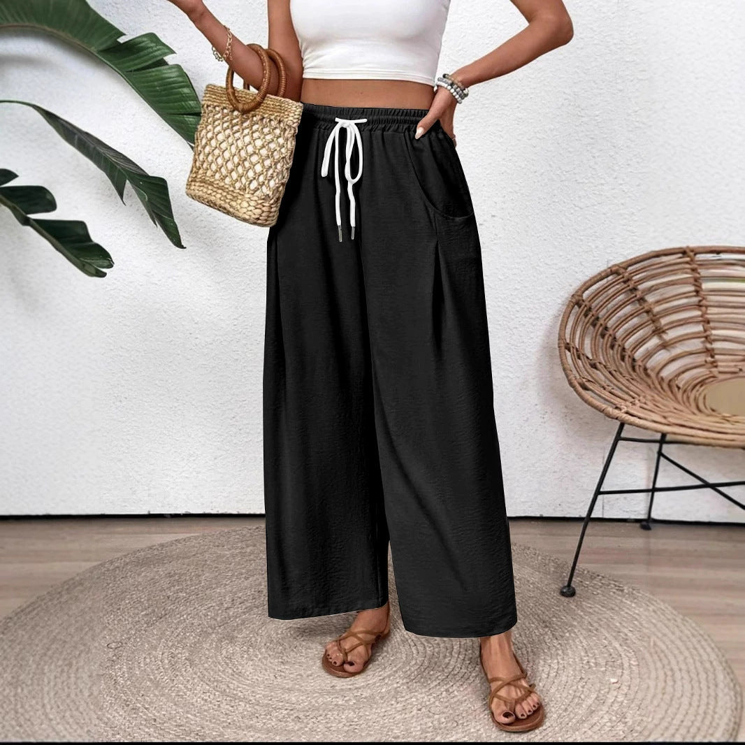 Women's Wide Leg Drawstring Pants