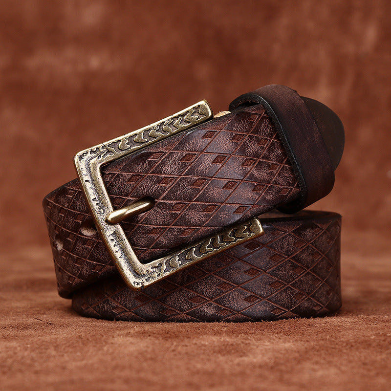 Men’s Diamond Carved Denim Belt