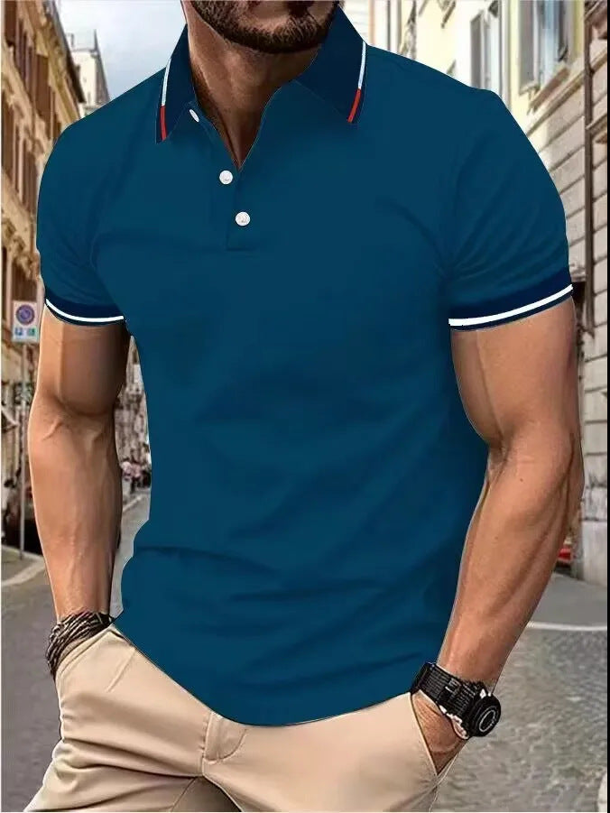 Men's Plain Printed Casual Short Sleeve