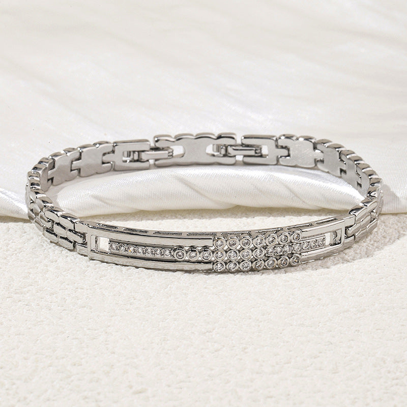 Diamond Inlaid Simple Bracelet
