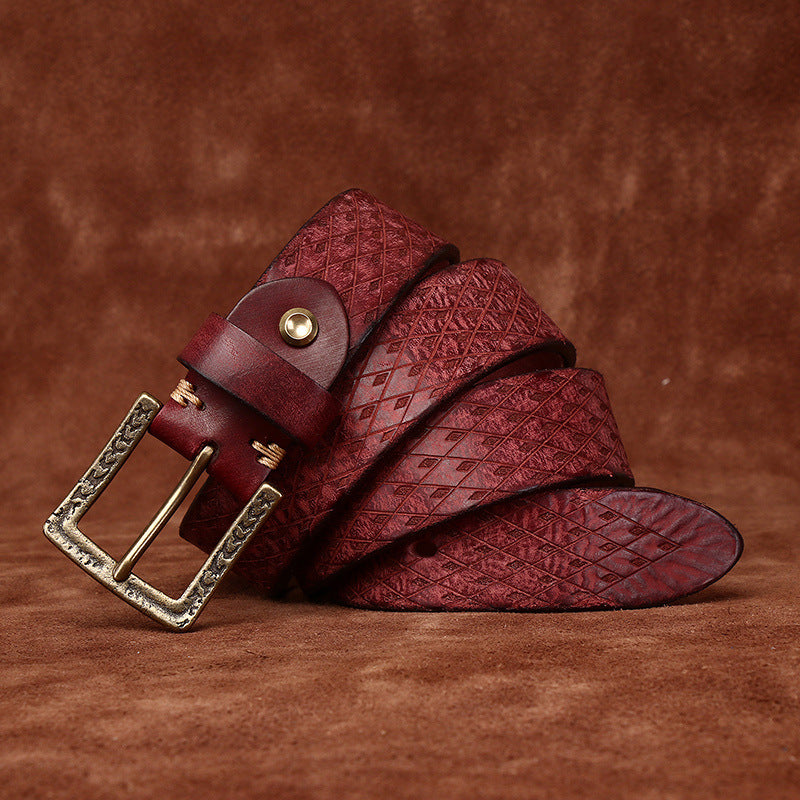 Men’s Diamond Carved Denim Belt