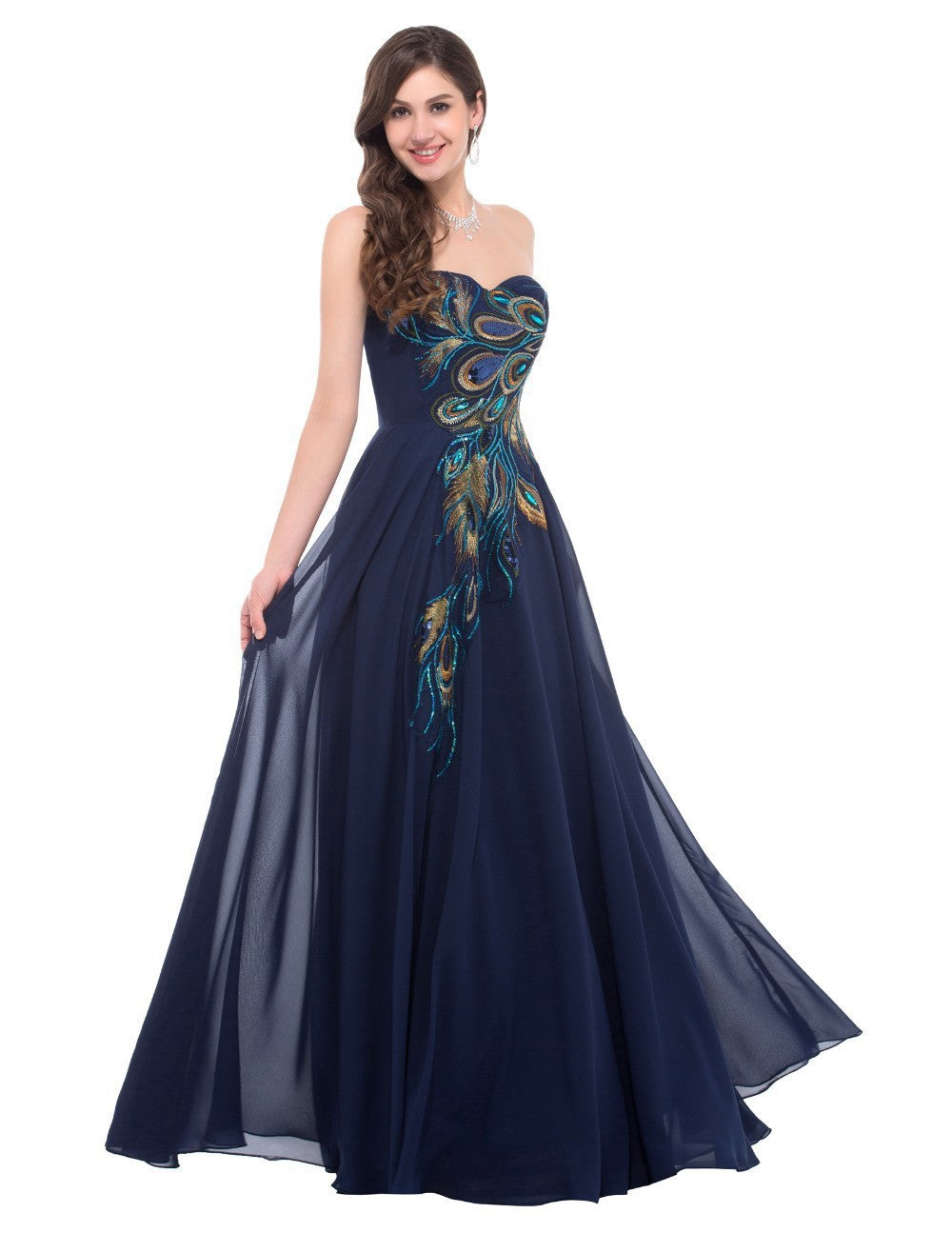 Peacock Embroidered Dress