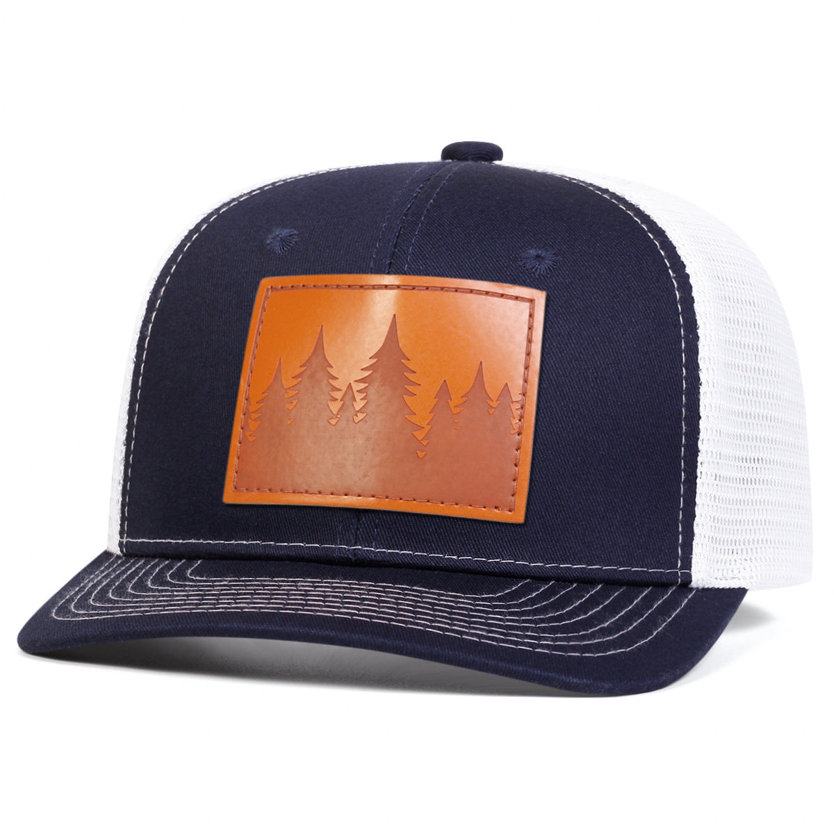 Leather Curved Brim Baseball Cap