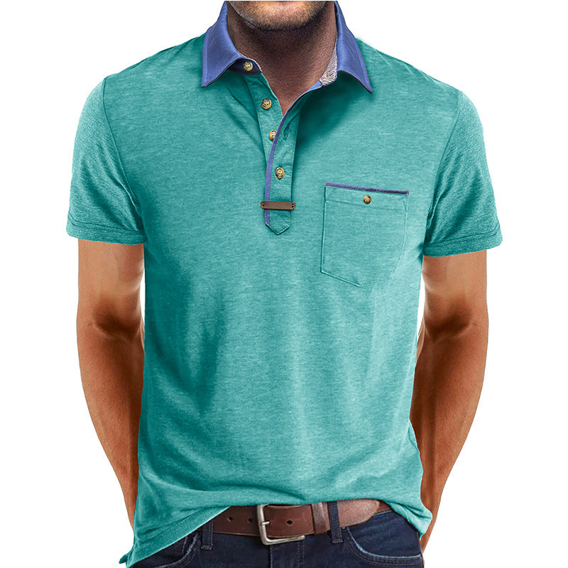 Men's Euro-American Lapel T-shirt