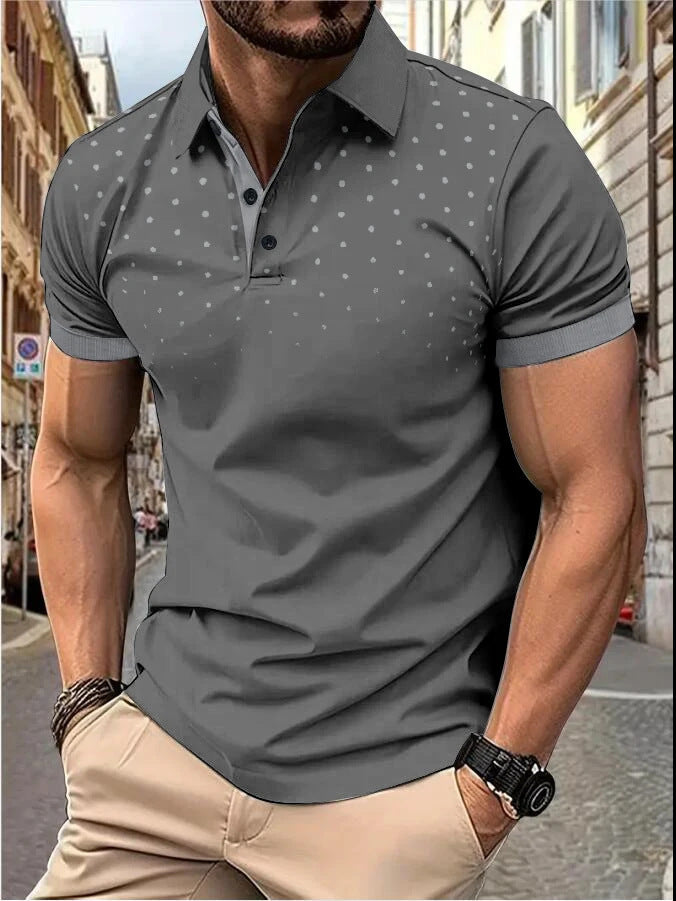 Men's Plain Printed Casual Short Sleeve