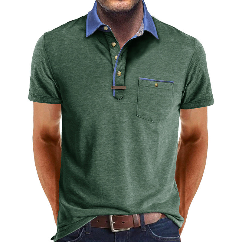 Men's Euro-American Lapel T-shirt
