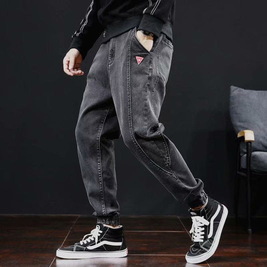Men's Ankle-tied Loose Cargo Harlan Cropped Jeans