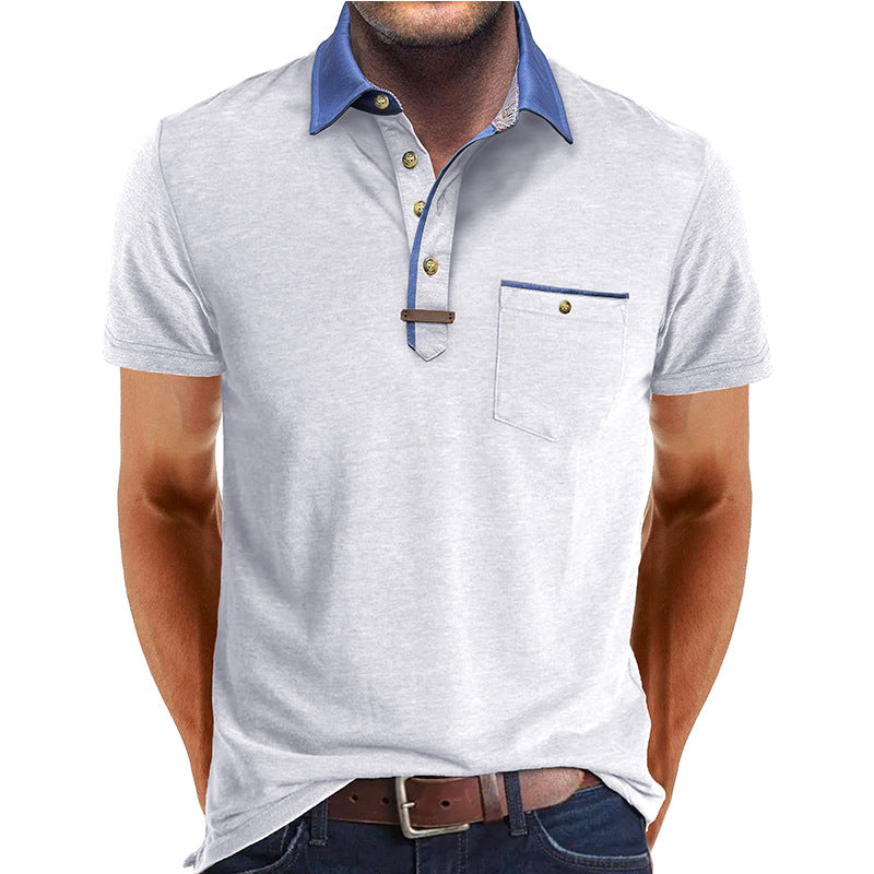 Men's Euro-American Lapel T-shirt