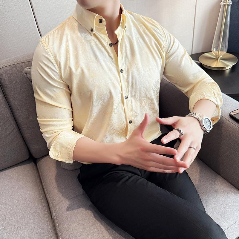 Men’s Tie-dye Slim Long Sleeve Shirt