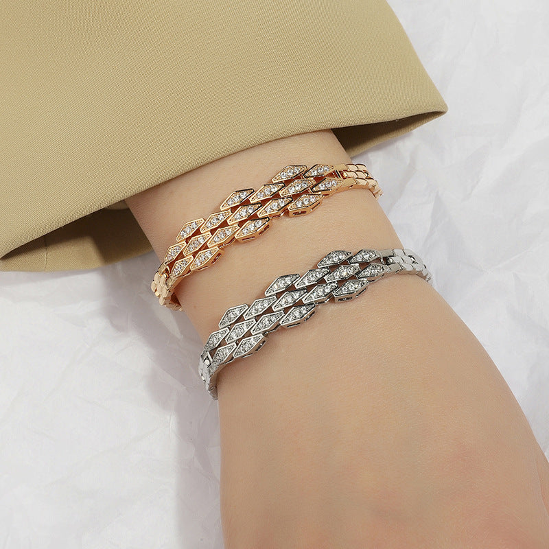 Diamond Inlaid Simple Bracelet