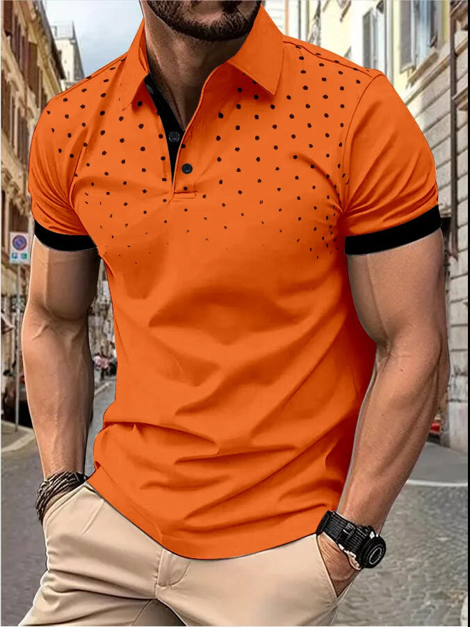 Men's Plain Printed Casual Short Sleeve