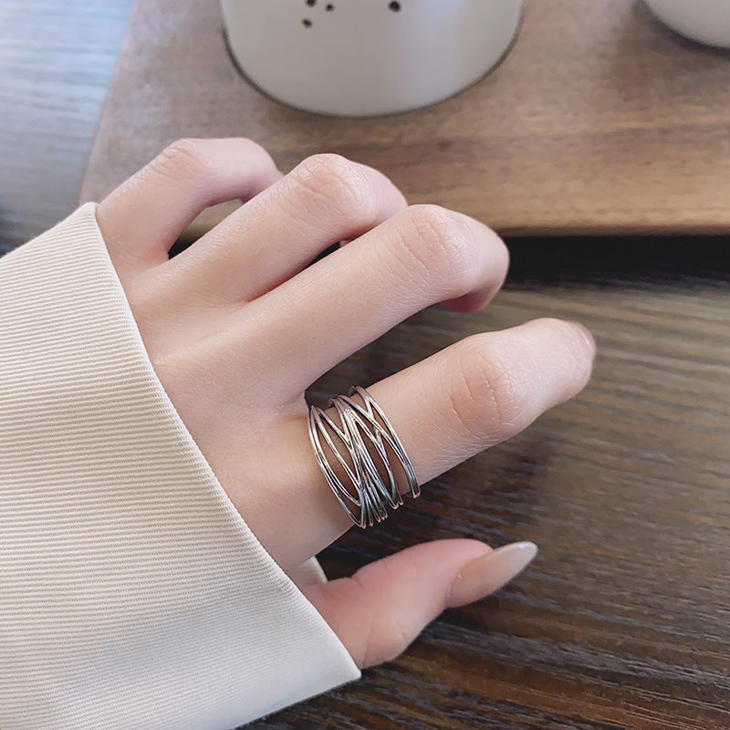 S925 Silver Vintage Distressed Cross Ring