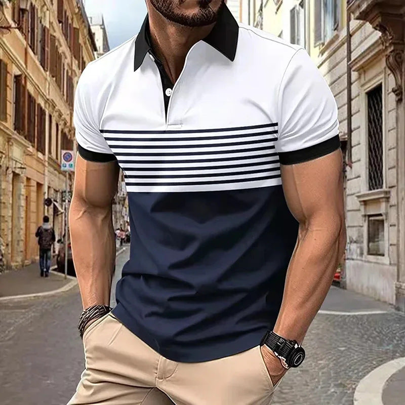 Men's Plain Printed Casual Short Sleeve