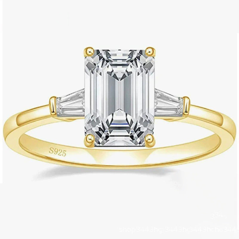 S925 Emerald Zircon Ring