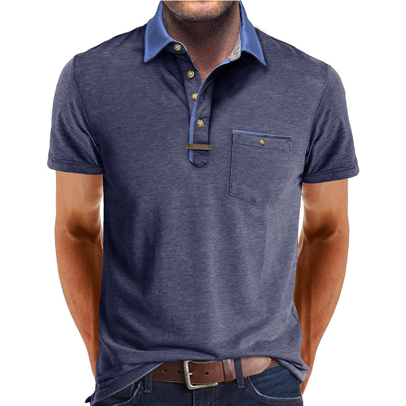 Men's Euro-American Lapel T-shirt