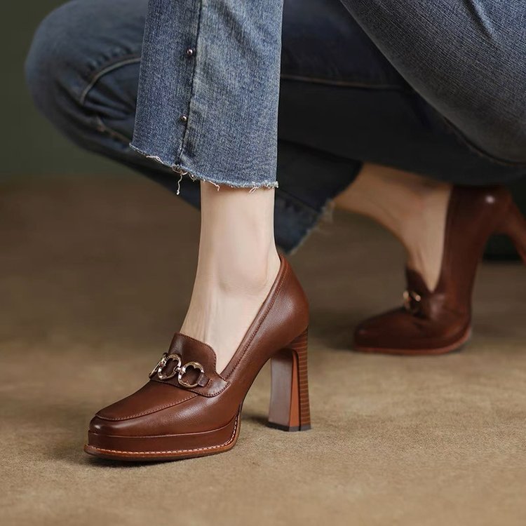British Retro Casual High Heels