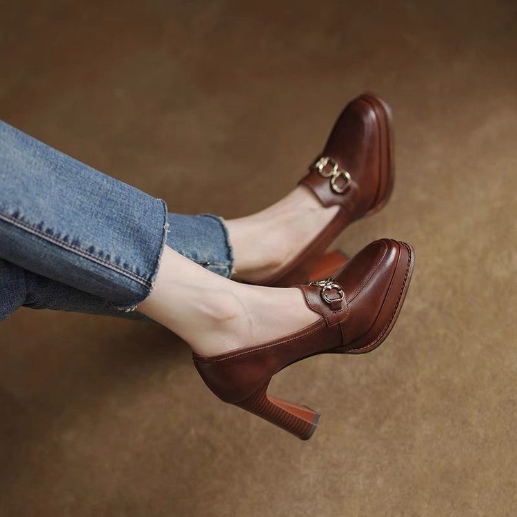 British Retro Casual High Heels