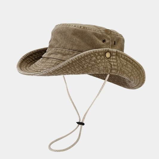 Patchwork Big Brim Washed Fishing Cap