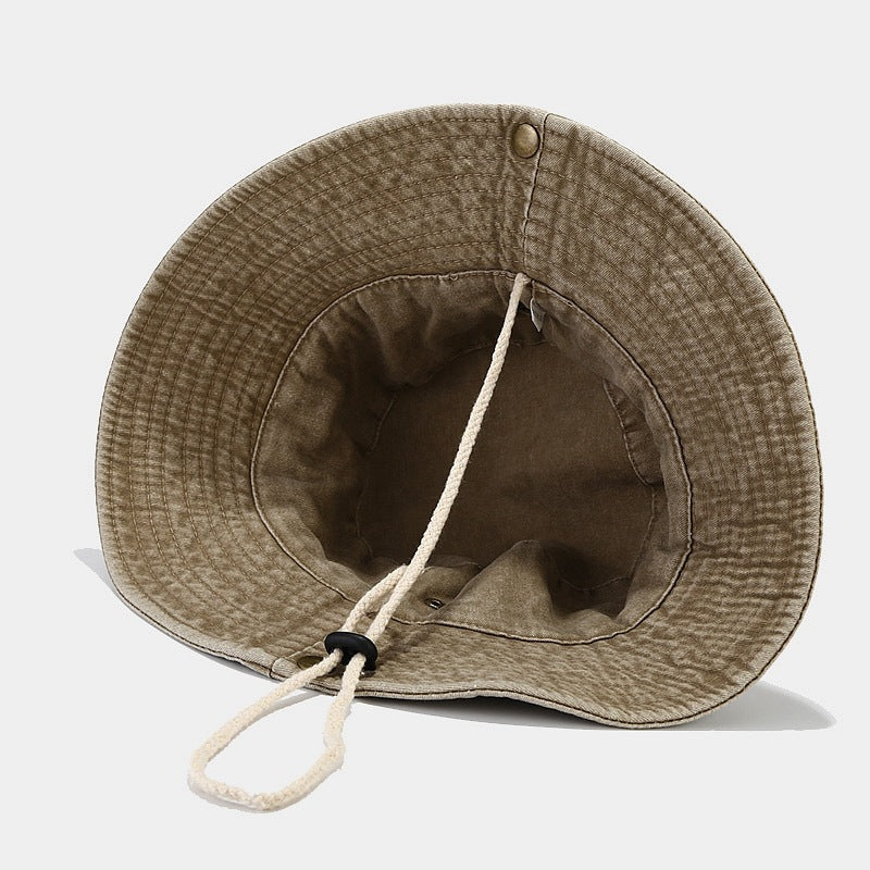 Patchwork Big Brim Washed Fishing Cap