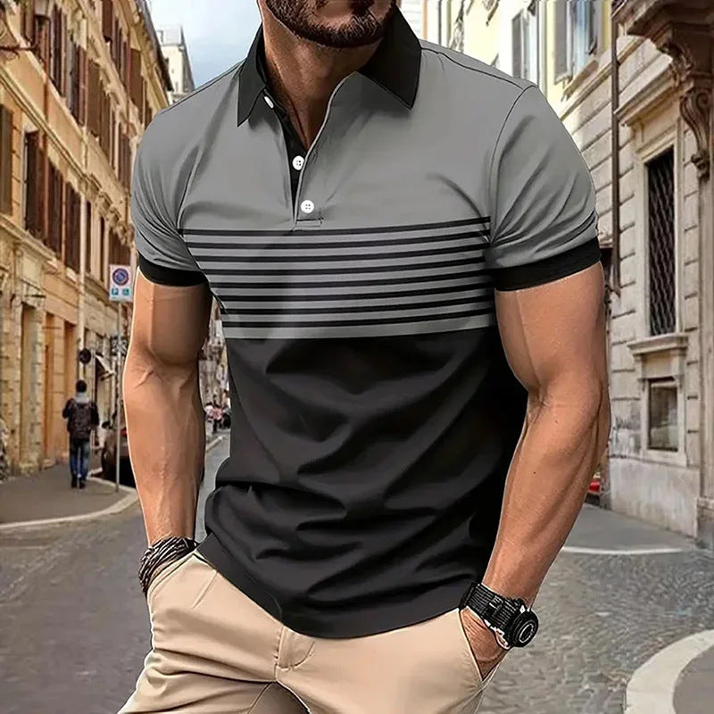 Men's Plain Printed Casual Short Sleeve
