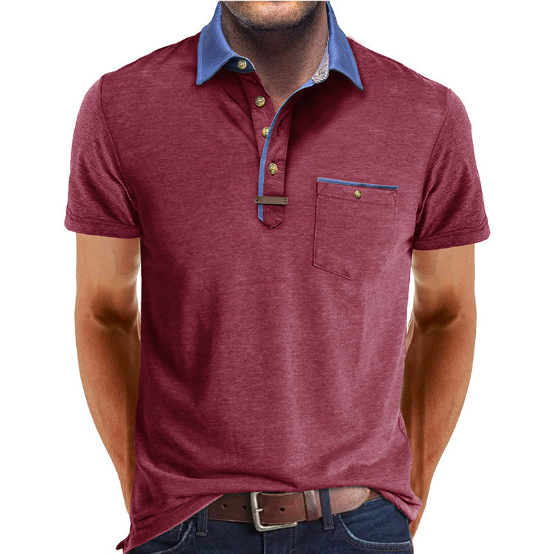 Men's Euro-American Lapel T-shirt