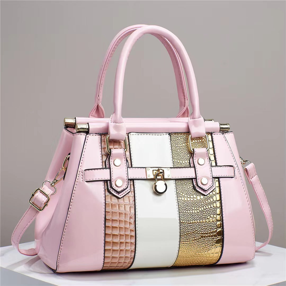 Leather Lizard Pattern Shoulder Bag