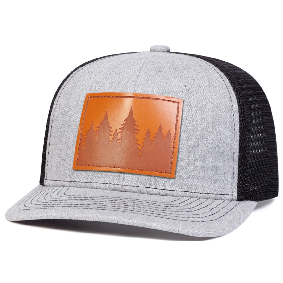 Leather Curved Brim Baseball Cap