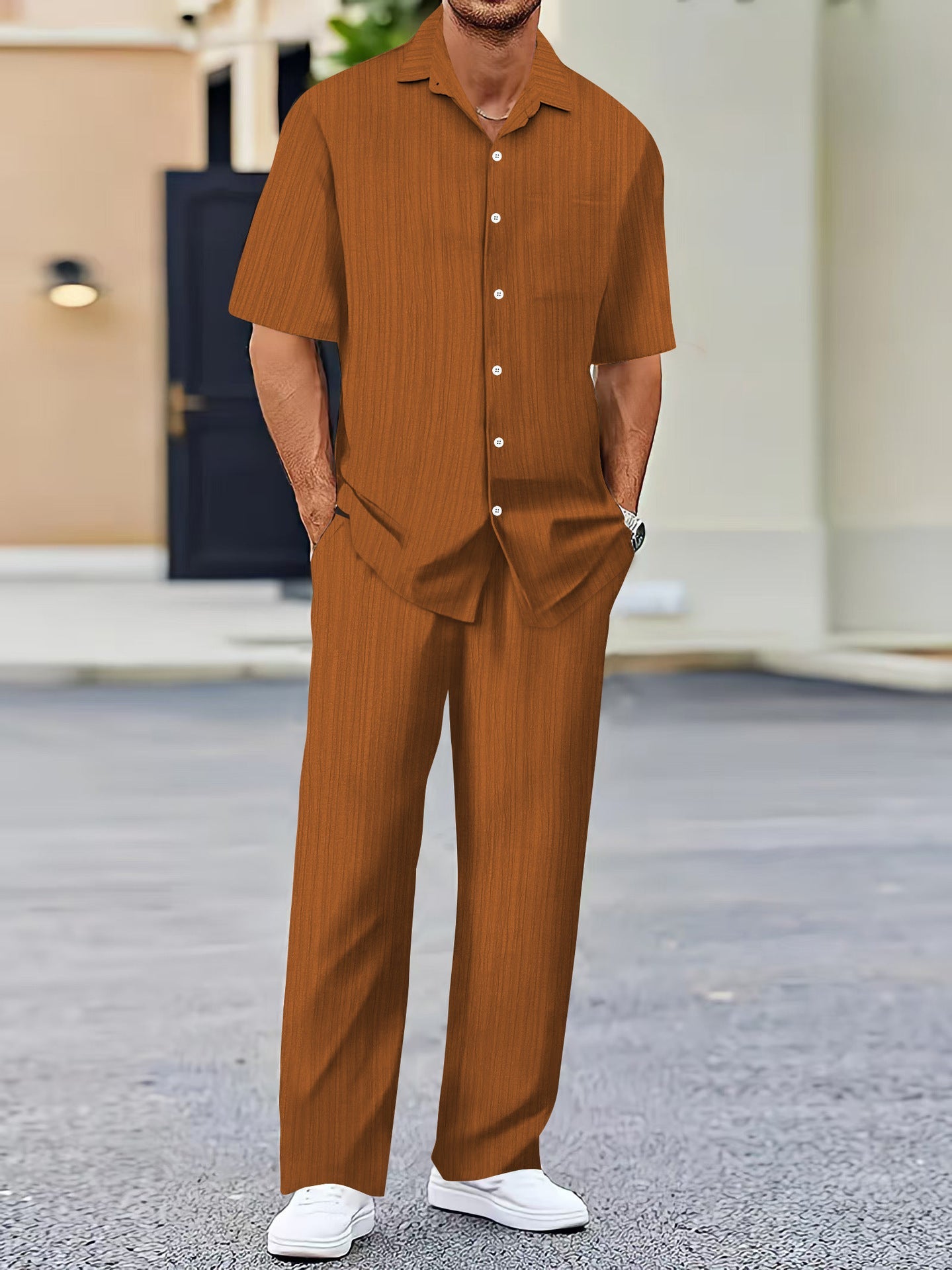 Men's Solid Color Fashion Set