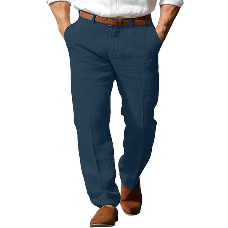 Men's Formal Linen Straight Comfort Breathable Trousers