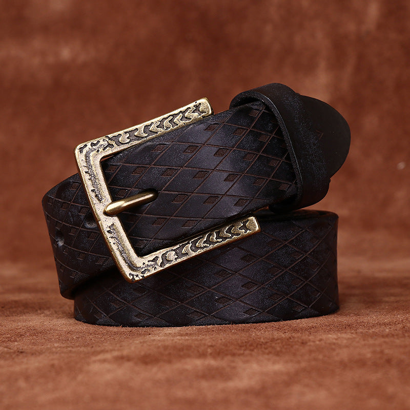 Men’s Diamond Carved Denim Belt