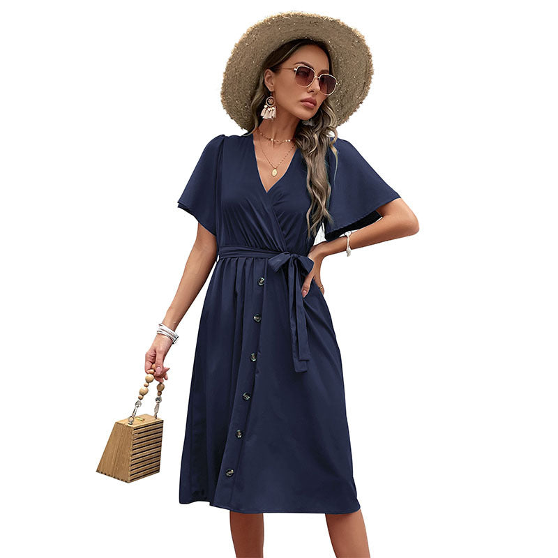 Elegant Bell-Sleeve Dress