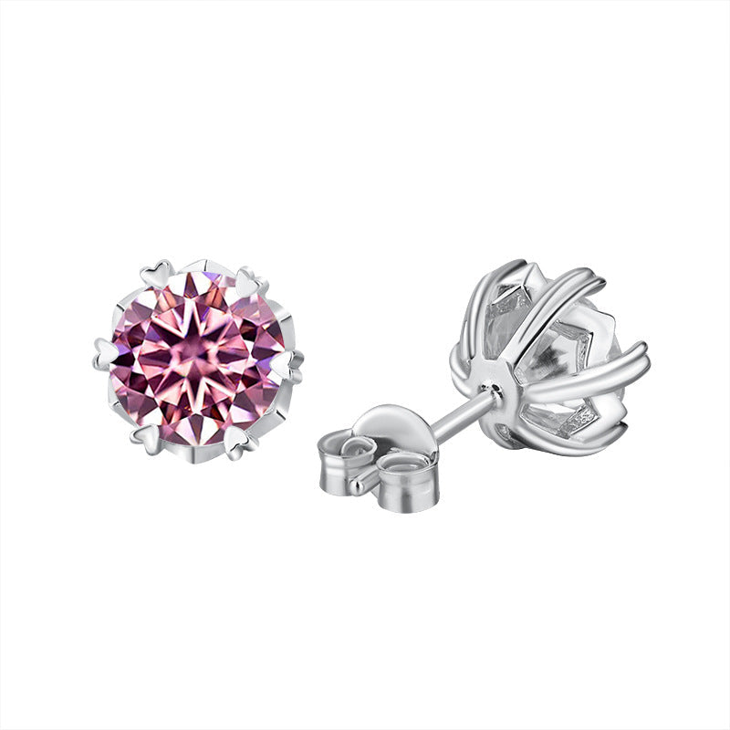 S925 Silver Genuine Goods Moissanite Snowflake Ear Stud