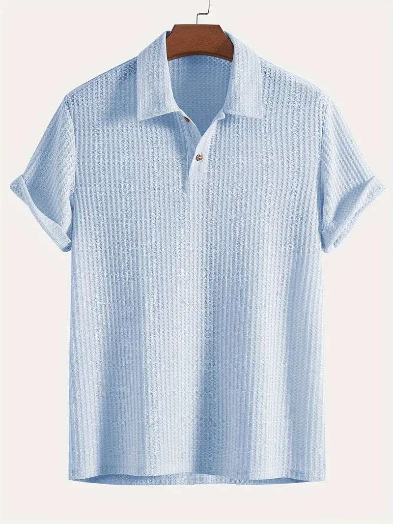 Men's Rhombus Knit Lapel Shirt