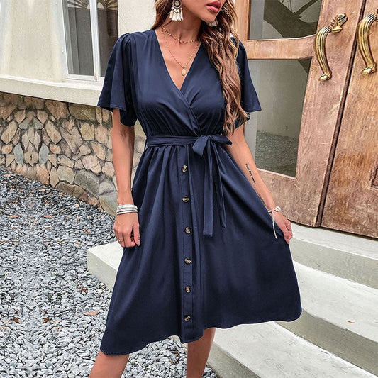 Elegant Bell-Sleeve Dress