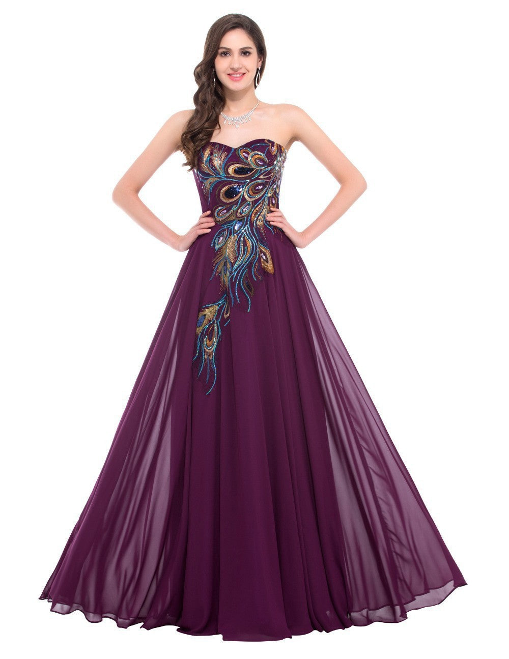 Peacock Embroidered Dress