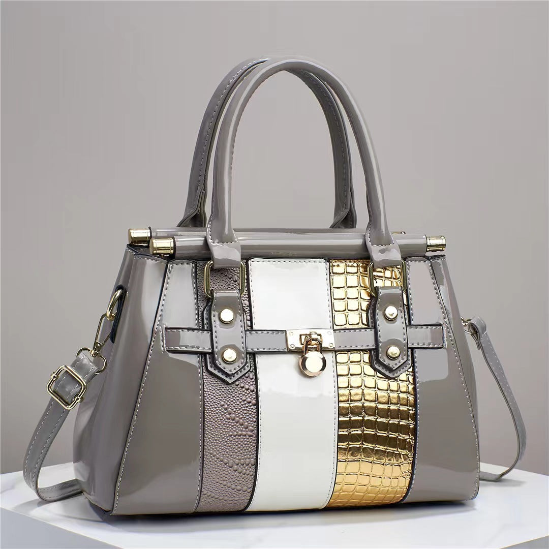 Leather Lizard Pattern Shoulder Bag