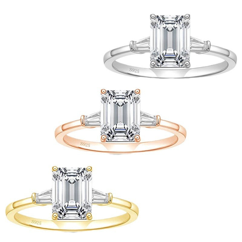 S925 Emerald Zircon Ring