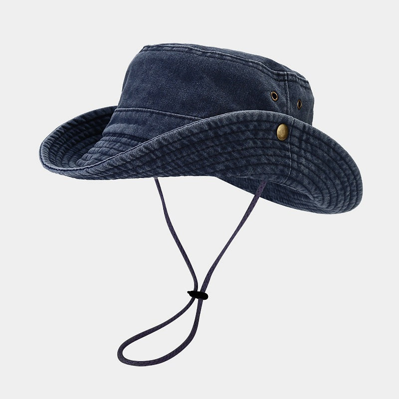 Patchwork Big Brim Washed Fishing Cap