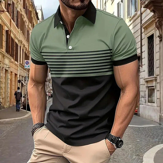 Men's Plain Printed Casual Short Sleeve