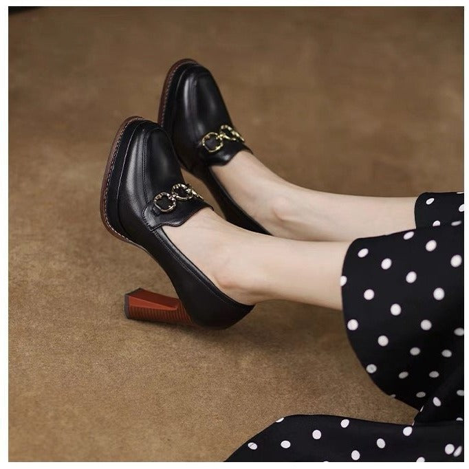 British Retro Casual High Heels