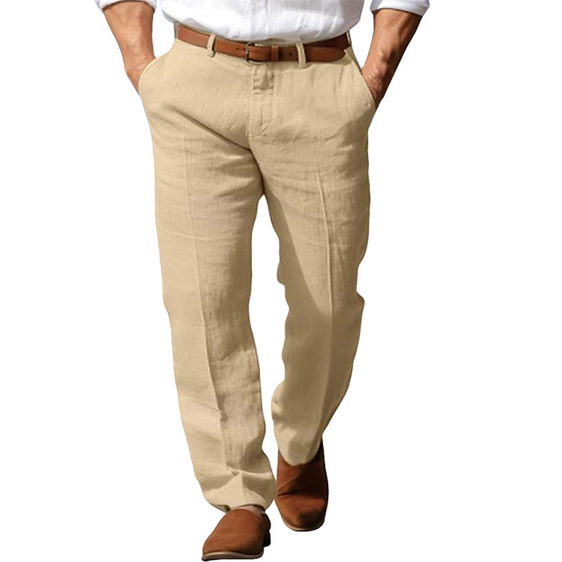 Men's Formal Linen Straight Comfort Breathable Trousers