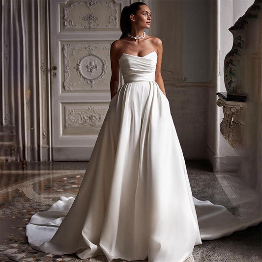White Satin Tube Dress